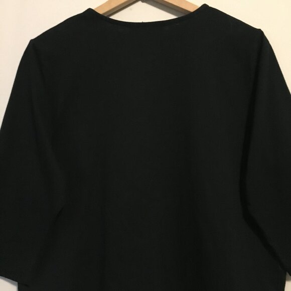 Vintage Black Bohemian Tee With Stitchwork and Beadwork - Picture 6 of 14